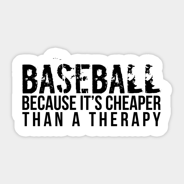 Funny Baseball Cheaper Than Therapy Sticker by RedYolk